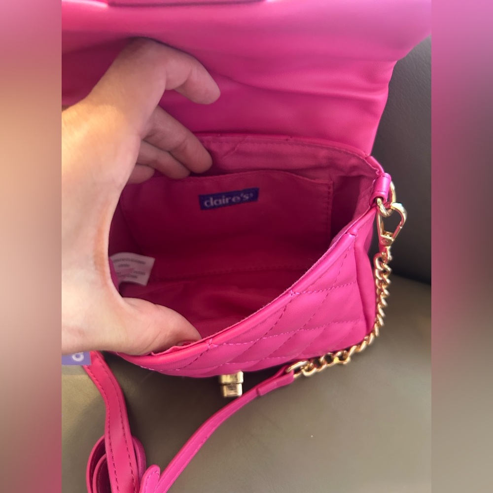 Hot Pink Quilted Crossbody Bag - Picture 12 of 16